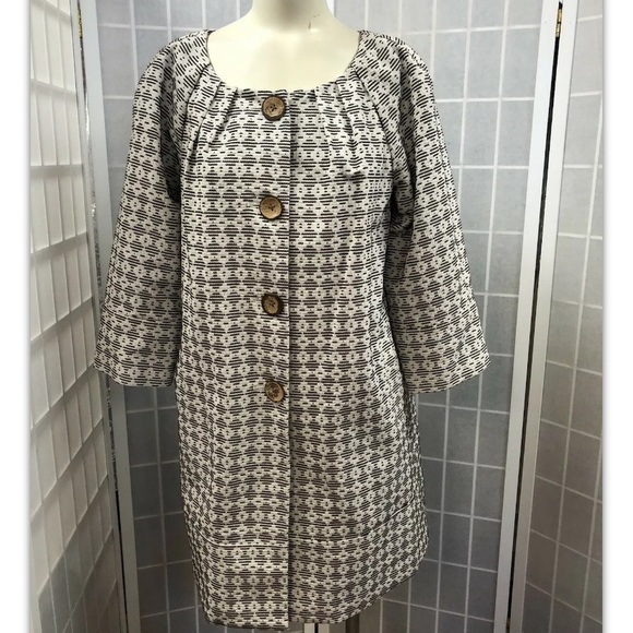 Toca, women, coat, white/black, cotton, size 8.: - Picture 2 of 11